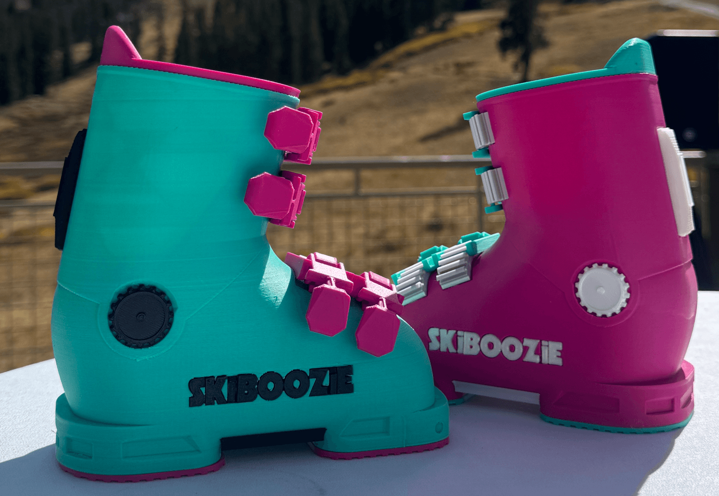 Monster-themed ski boozie design